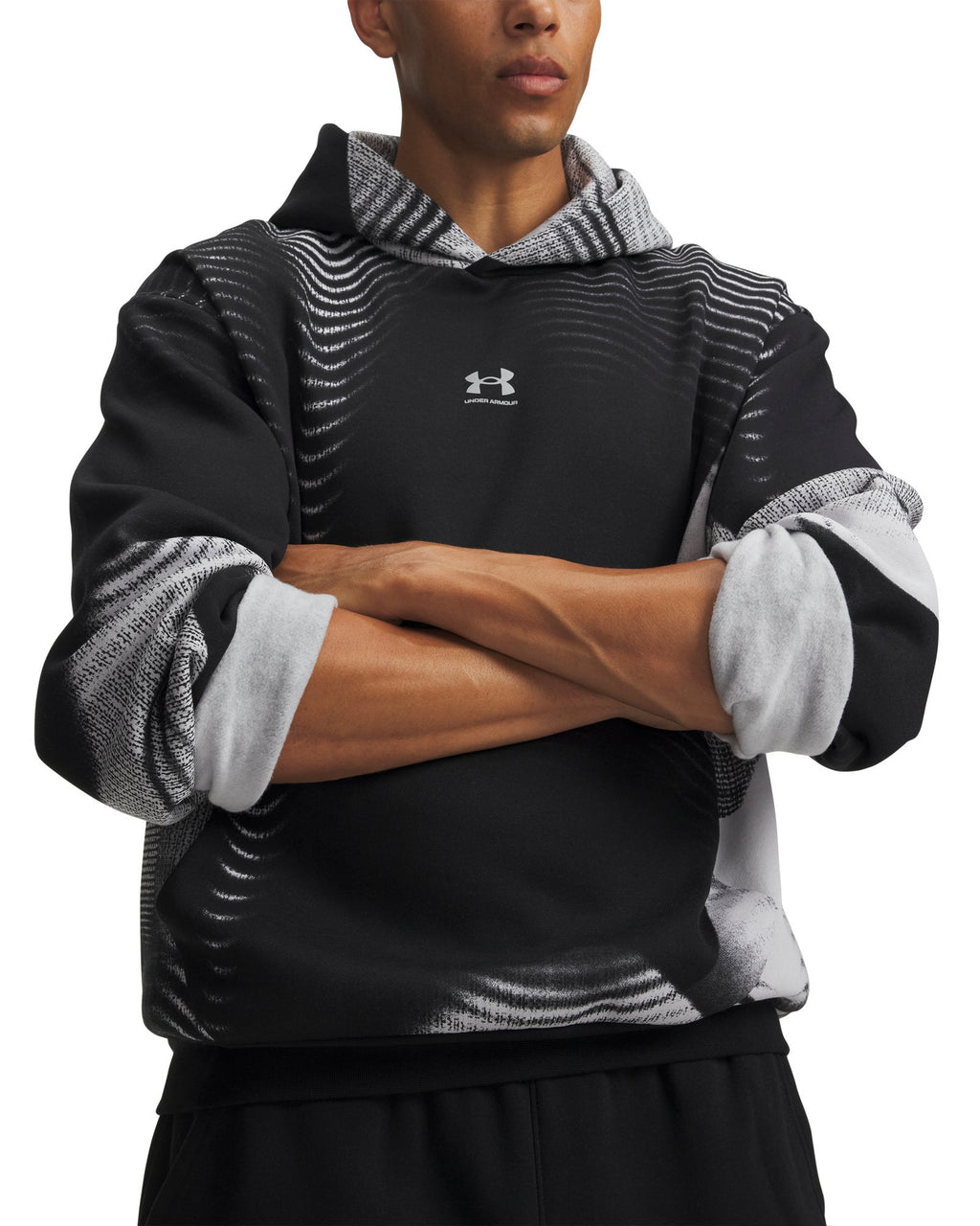 UA Icon Fleece Printed Men's Hoodie - Black