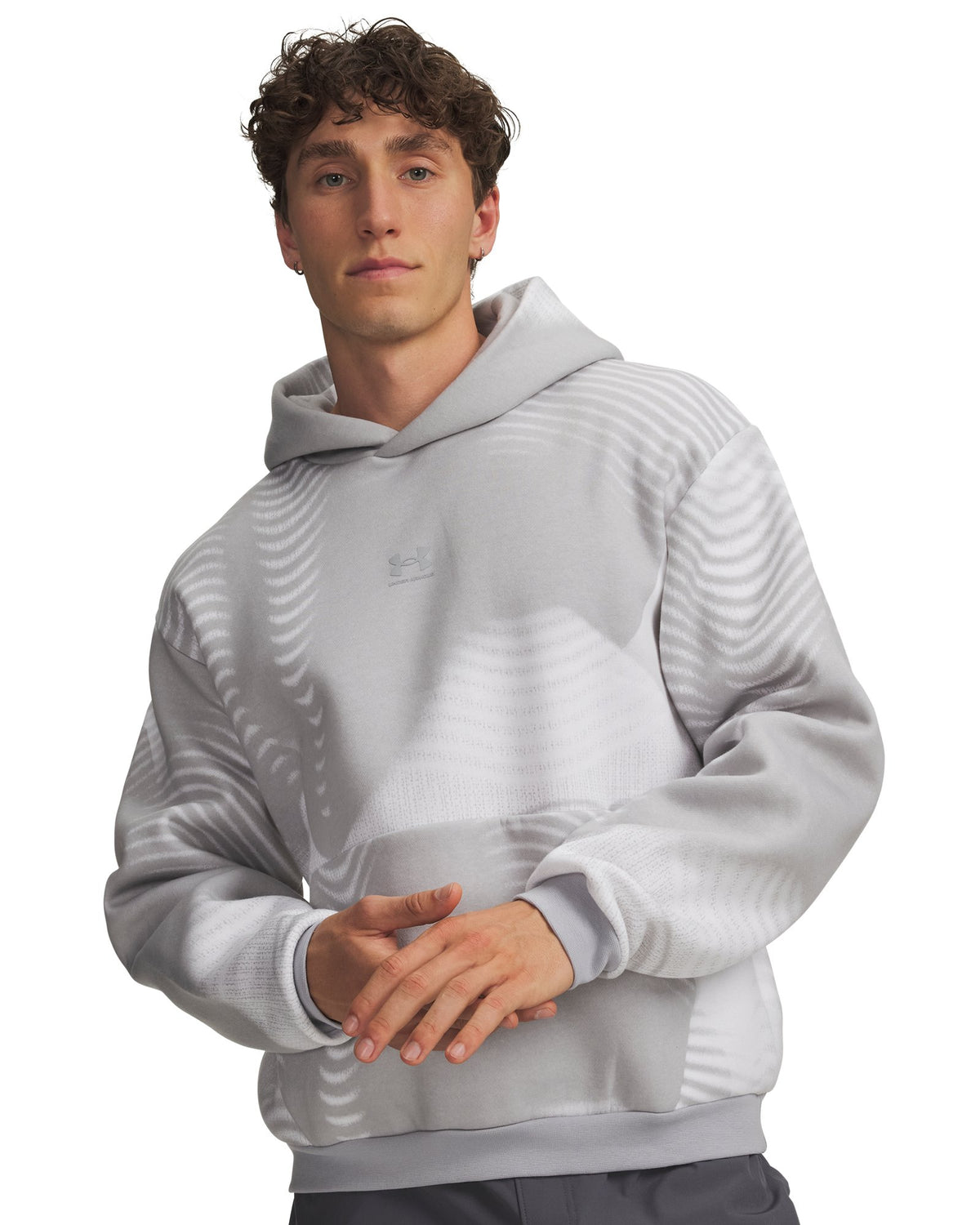 UA Icon Fleece Printed Men's Hoodie - Gray
