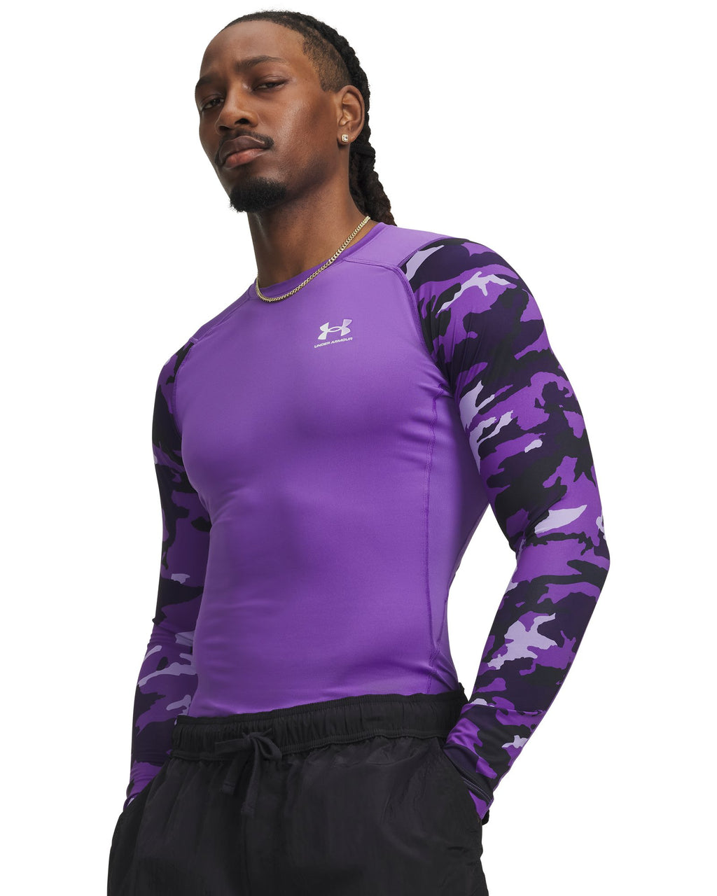 HeatGear® Compression Colorblock Men's Long Sleeve - Black