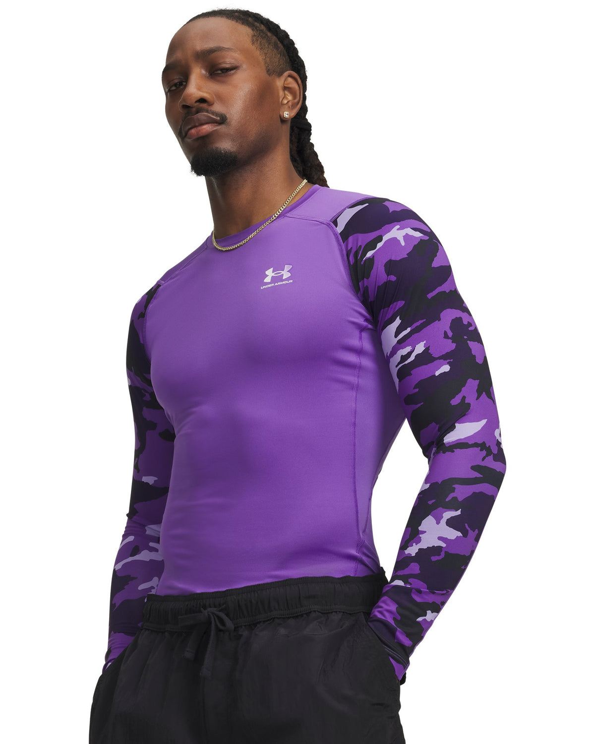 HeatGear® Compression Colorblock Men's Long Sleeve - Black