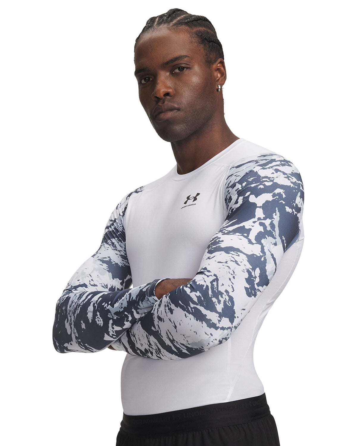 HeatGear® Compression Colorblock Men's Long Sleeve - White