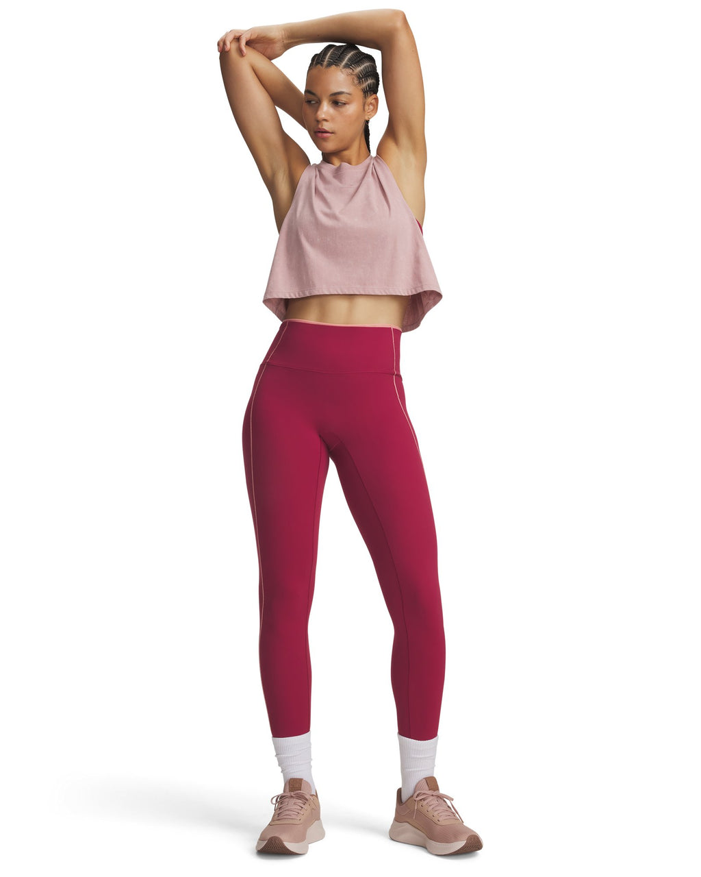 UA Meridian Mesh Women's Ankle Leggings - Red