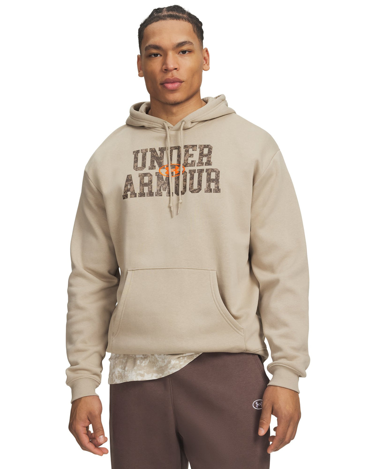 UA Rival Fleece Camo Fill Men's Hoodie - Brown