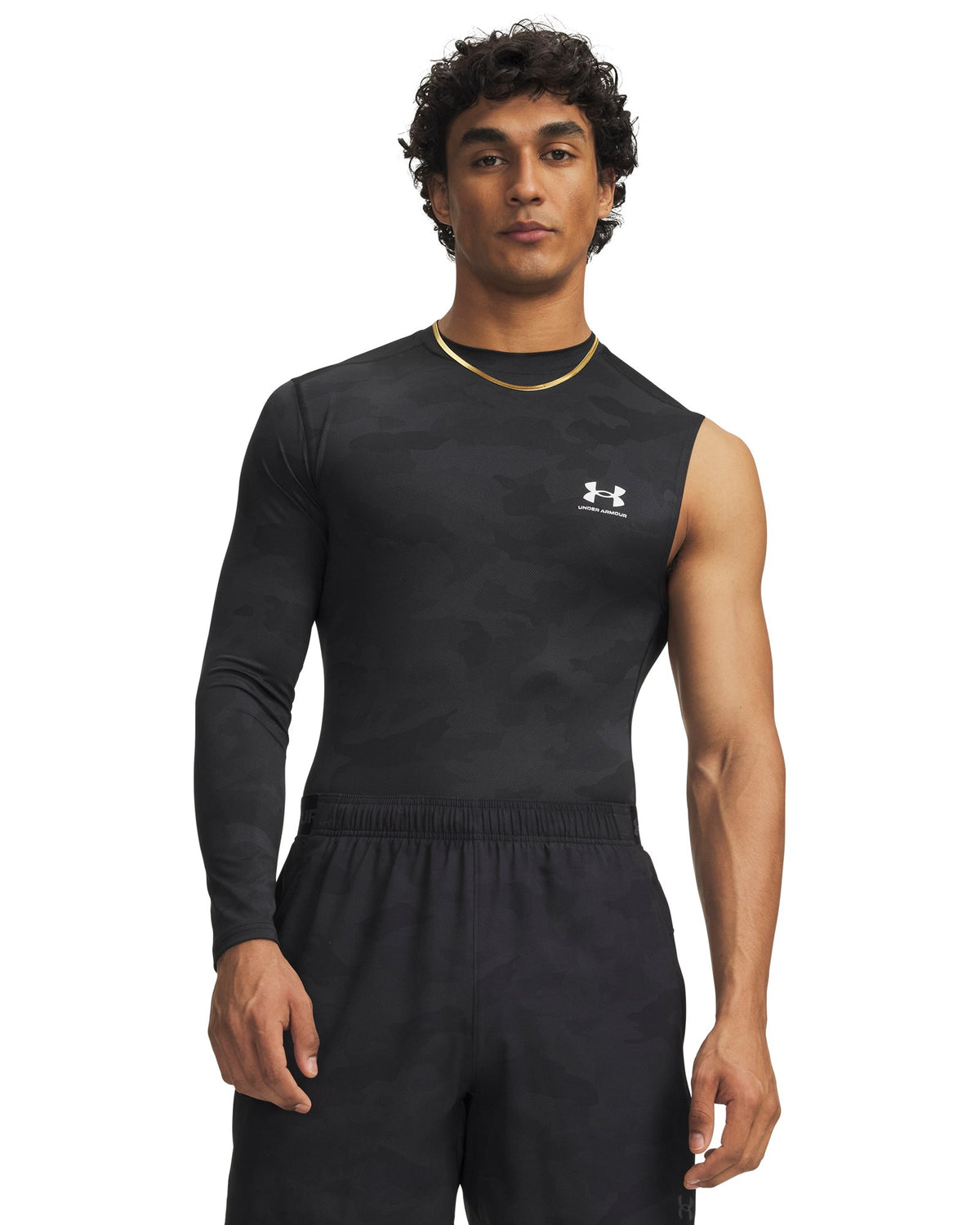HeatGear® Asymmetrical Right Top Printed Men's Long Sleeve - Gray
