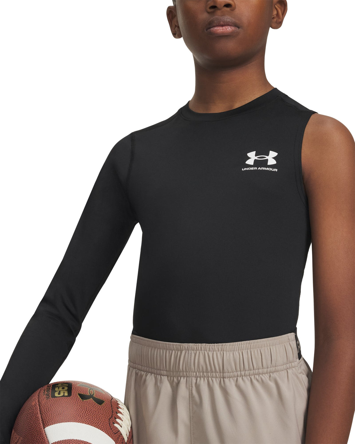 HeatGear® Asymmetrical Right Boys' Long Sleeve - Black