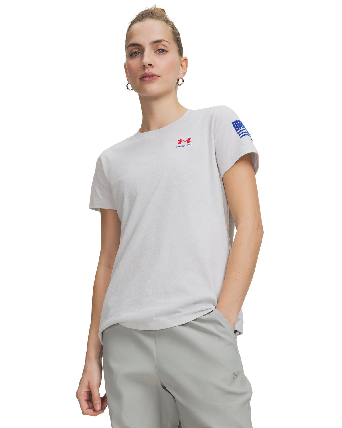 UA Freedom Flag Women's Short Sleeve - Gray