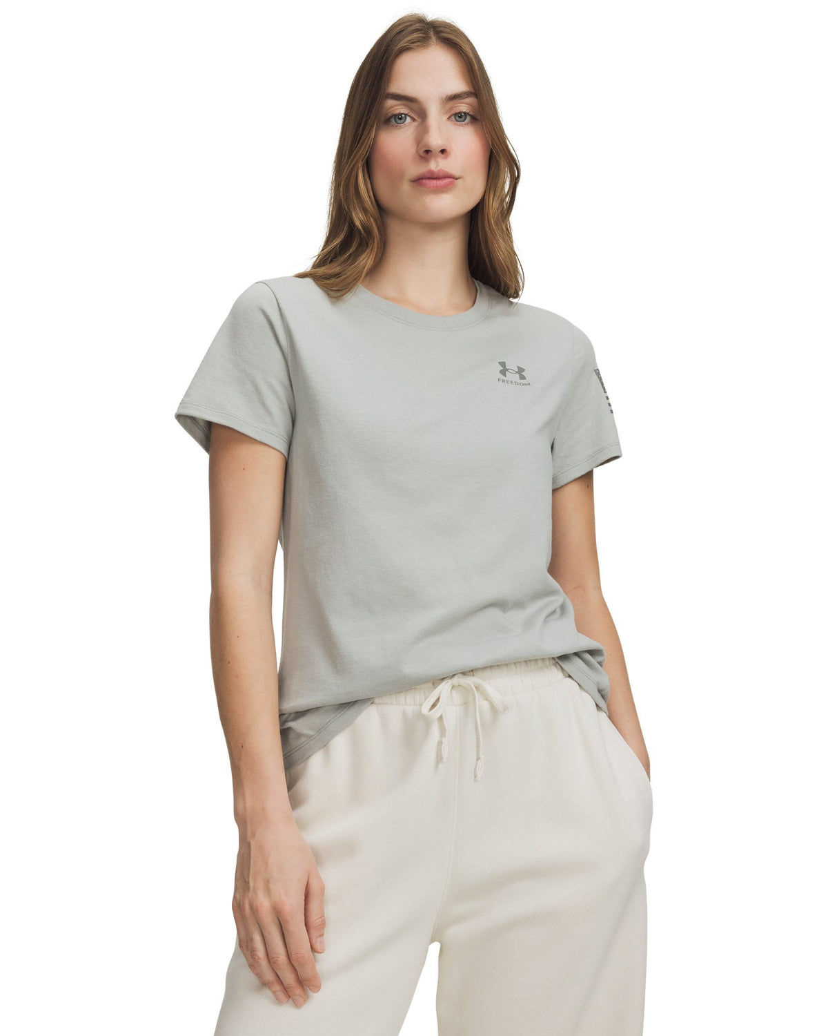 UA Freedom Flag Women's Short Sleeve - Gray