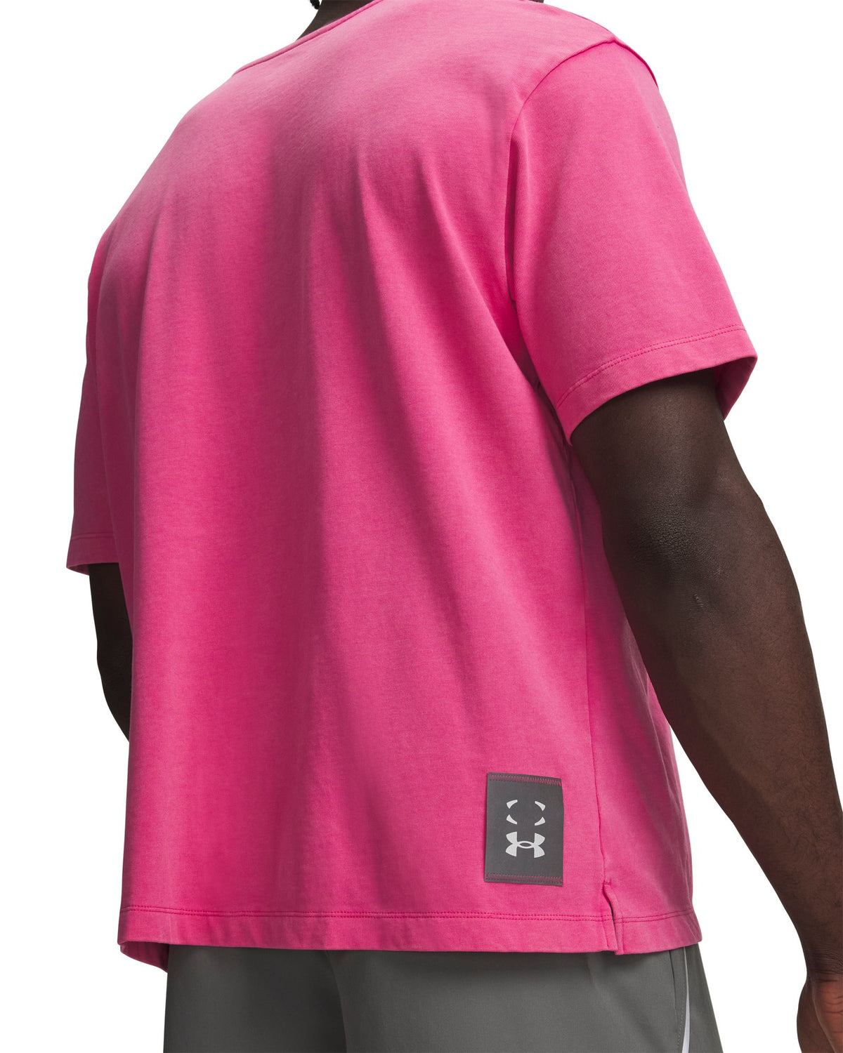 UA HB Run Heavyweight Wash Speed Men's Short Sleeve - Pink