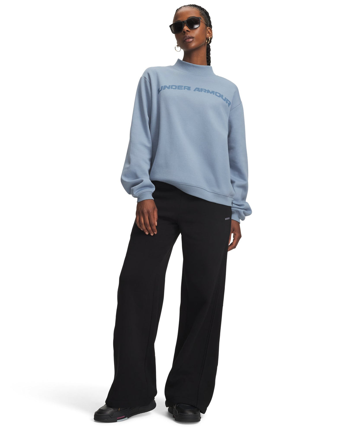 UA Icon Sama Fleece Women's Wide Leg Pants - Black
