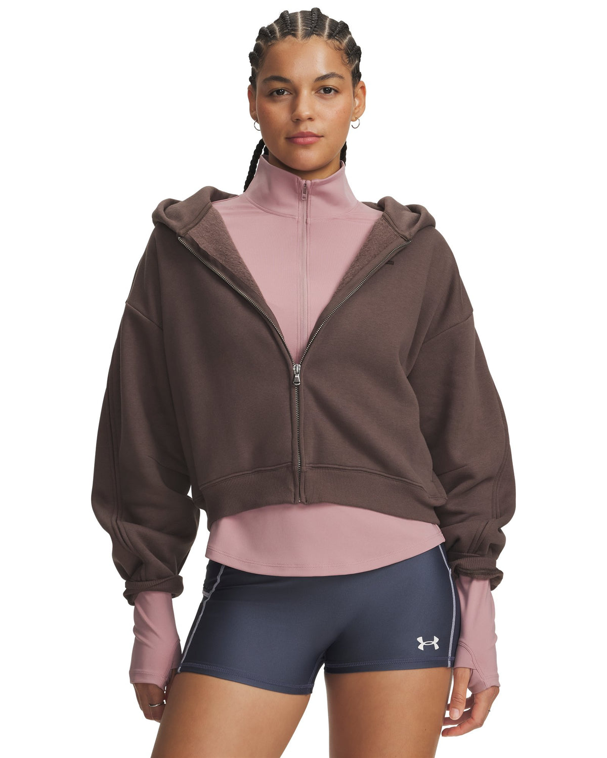 UA Icon Sama Fleece Women's Full Zip - Brown
