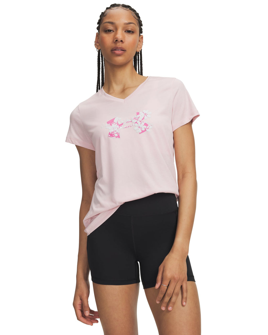 UA Tech™ Twist Floral Graphic Women's Short Sleeve - Pink