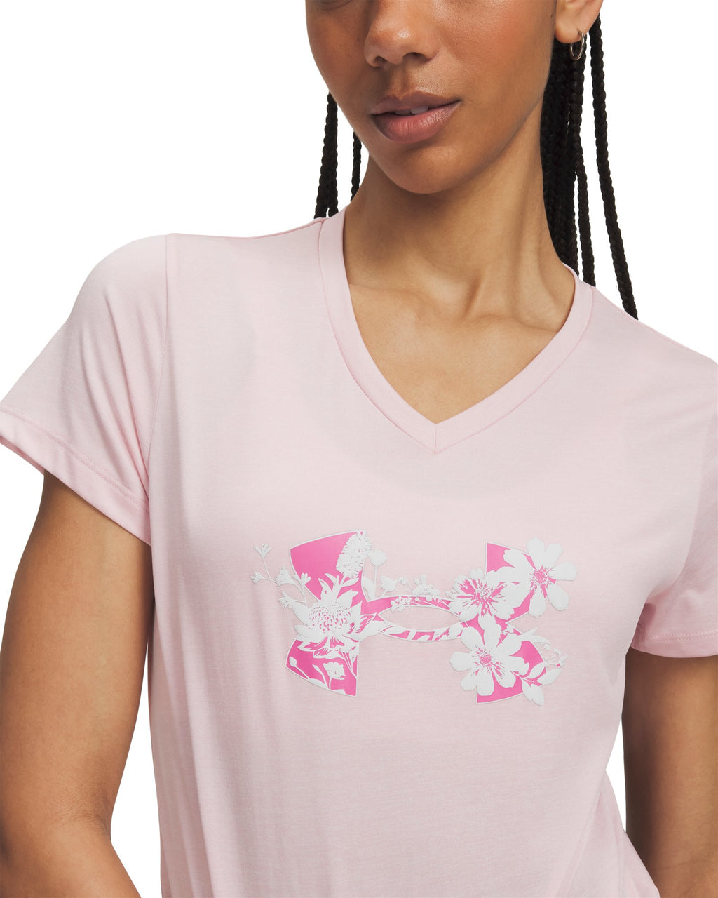 UA Tech™ Twist Floral Graphic Women's Short Sleeve - Pink