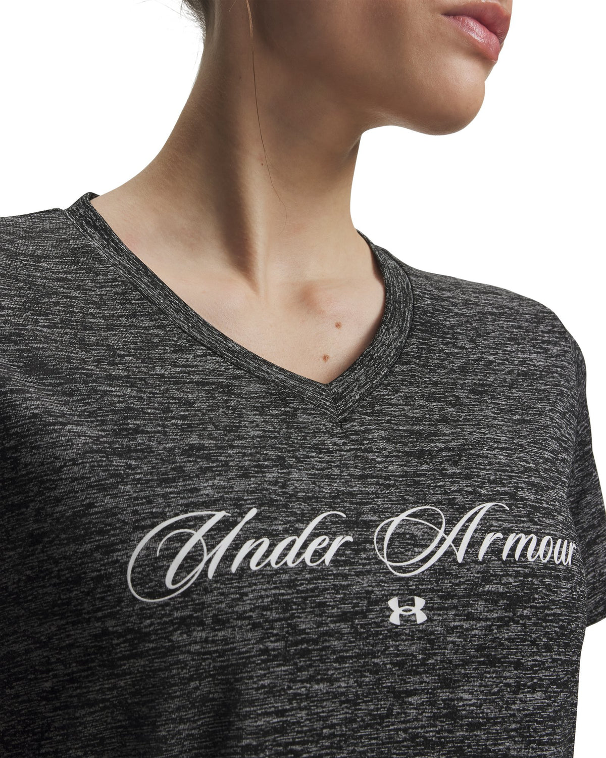 UA Tech™ Twist Graphic Women's V-Neck Short Sleeve - Black