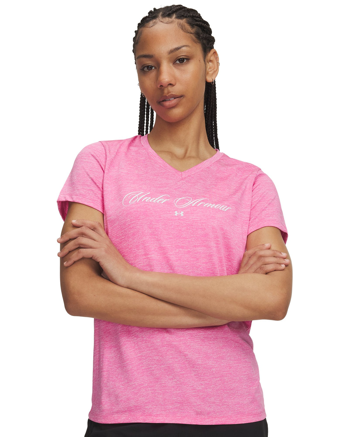 UA Tech™ Twist Graphic Women's V-Neck Short Sleeve - Pink