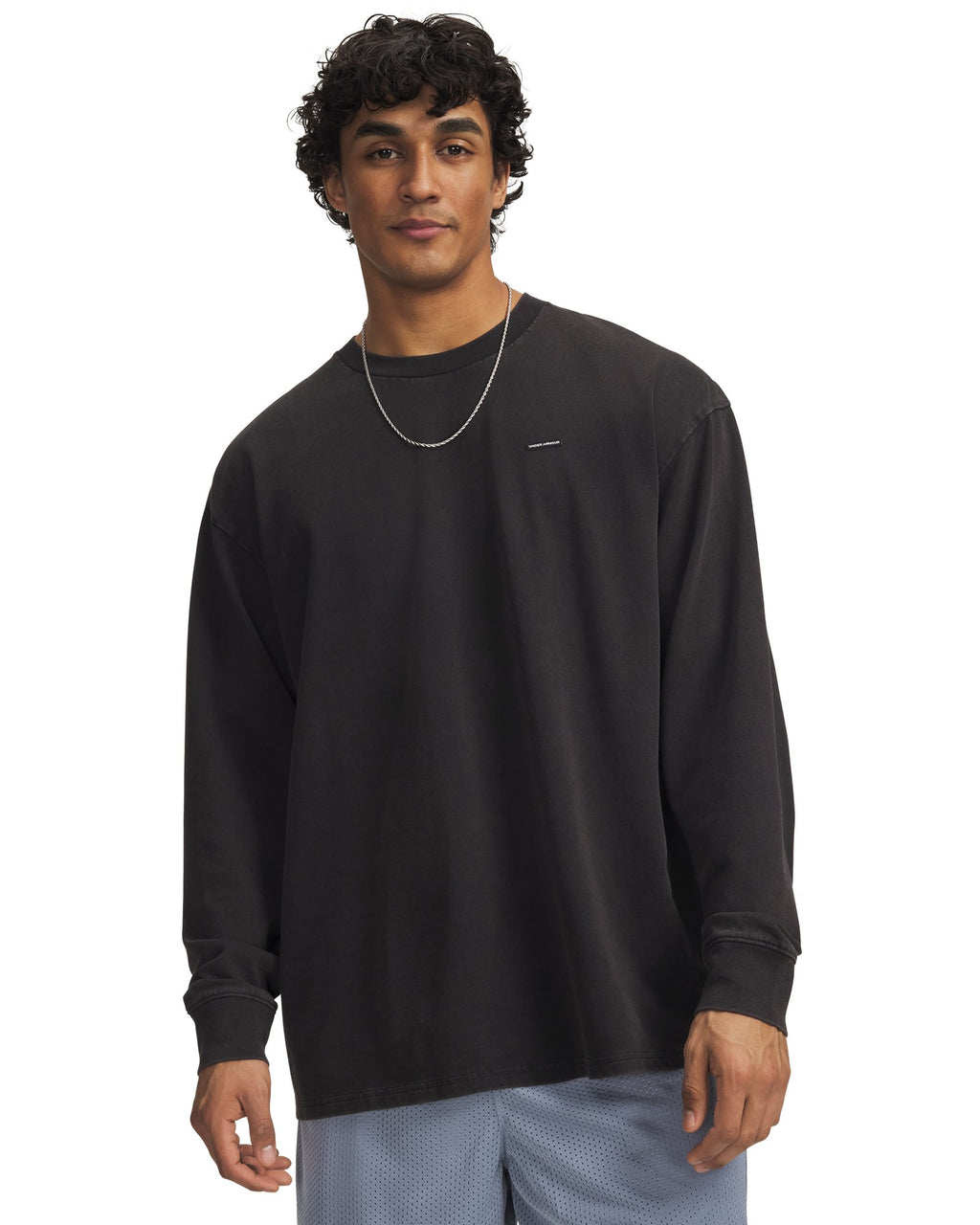 UA Heavyweight Wash Men's Oversized Long Sleeve - Black