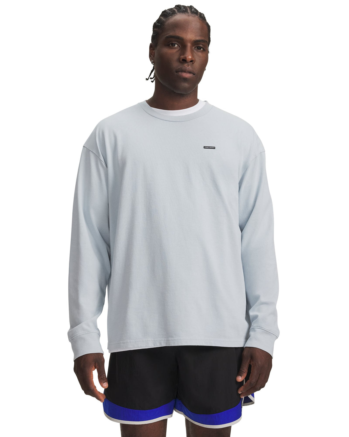 UA Heavyweight Wash Men's Oversized Long Sleeve - Gray