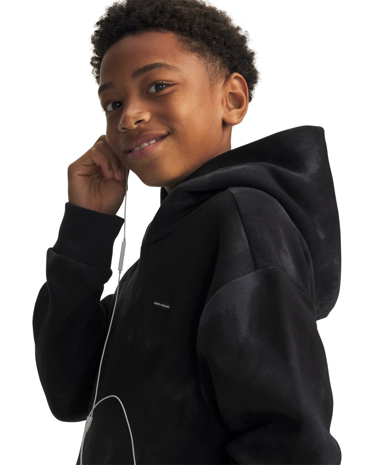 UA Icon Fleece Washed Boys' Hoodie - Black