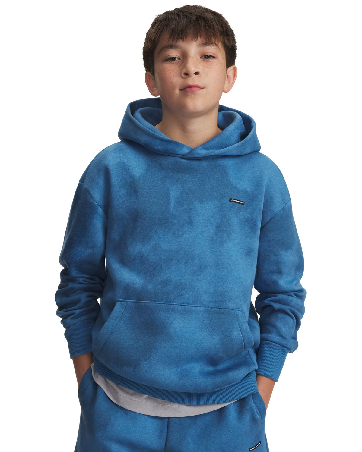 UA Icon Fleece Washed Boys' Hoodie - Blue