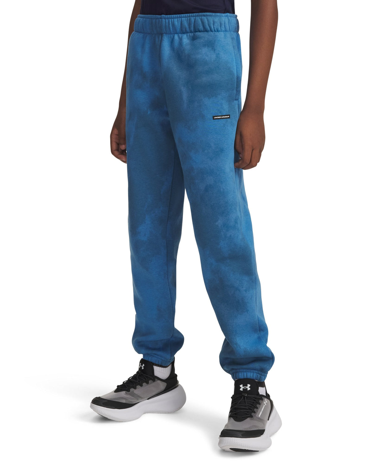 UA Icon Fleece Wash Print Gym Boys' Pants - Blue