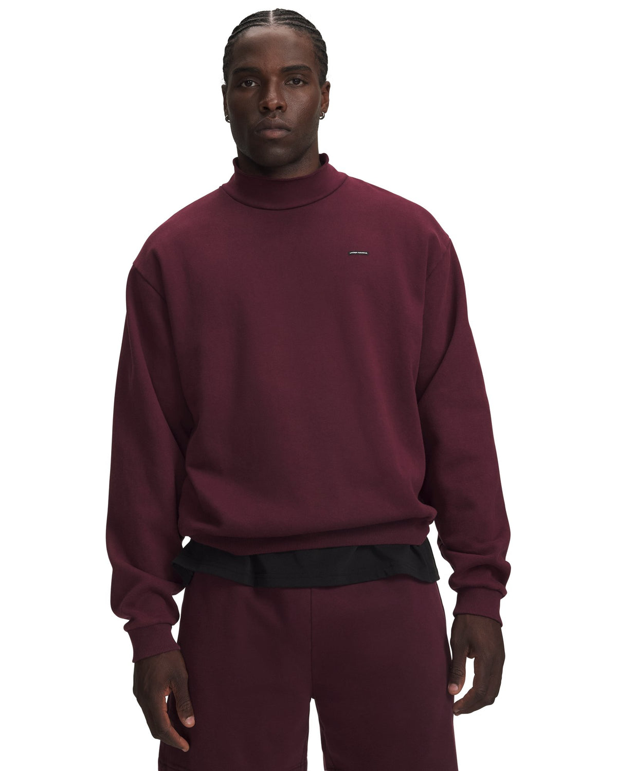 UA Icon Fleece Washed Mock Men's Long Sleeve - Red
