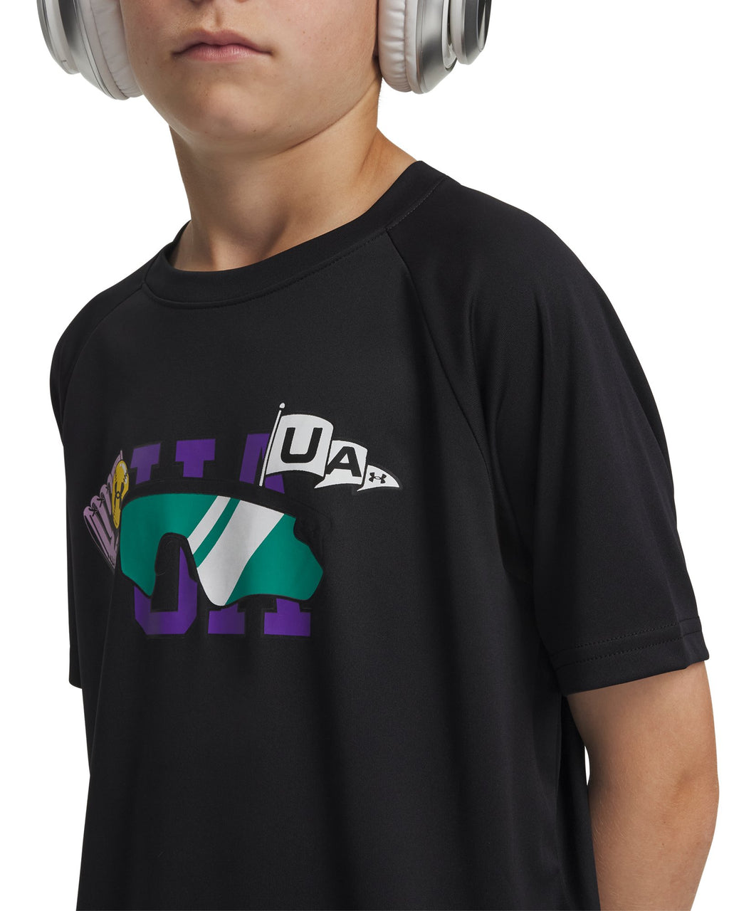 UA Patch Graphic Boys' Short Sleeve - Black