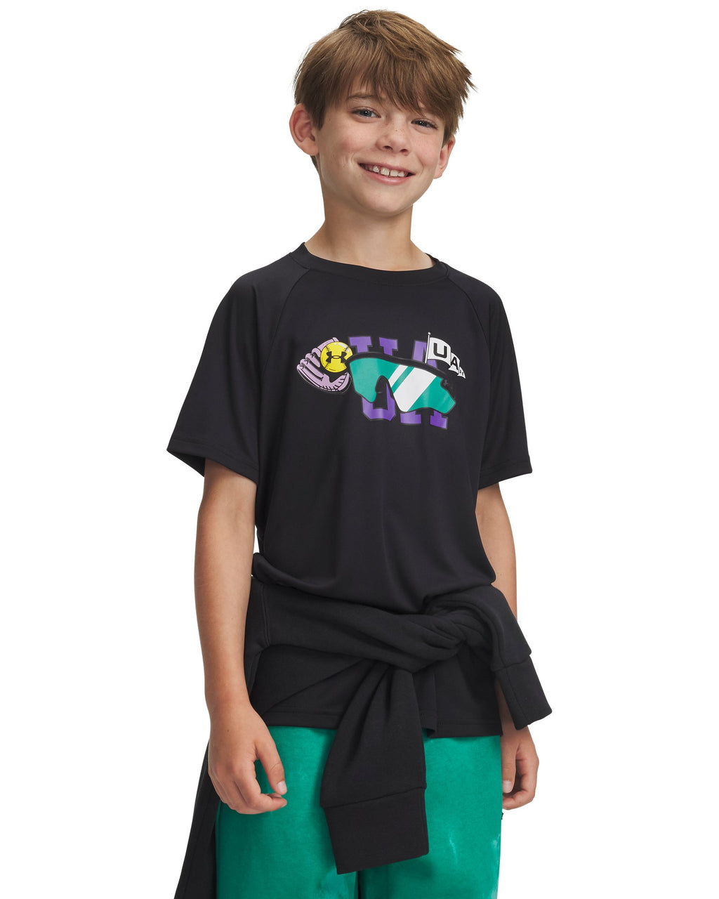 UA Patch Graphic Boys' Short Sleeve - Black