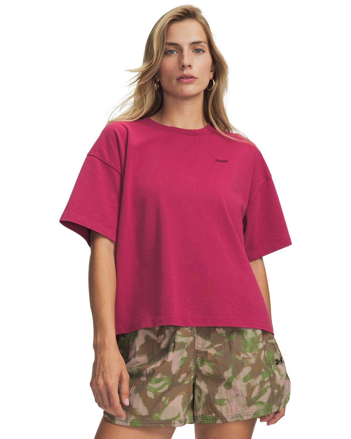 UA Heavyweight Wash Wordmark Boxy Women's Short Sleeve - Red