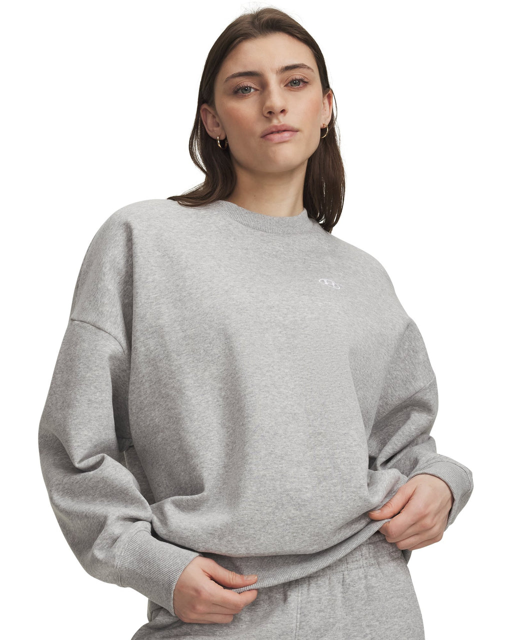 UA Rival Fleece Women's Oversized Crew - Gray