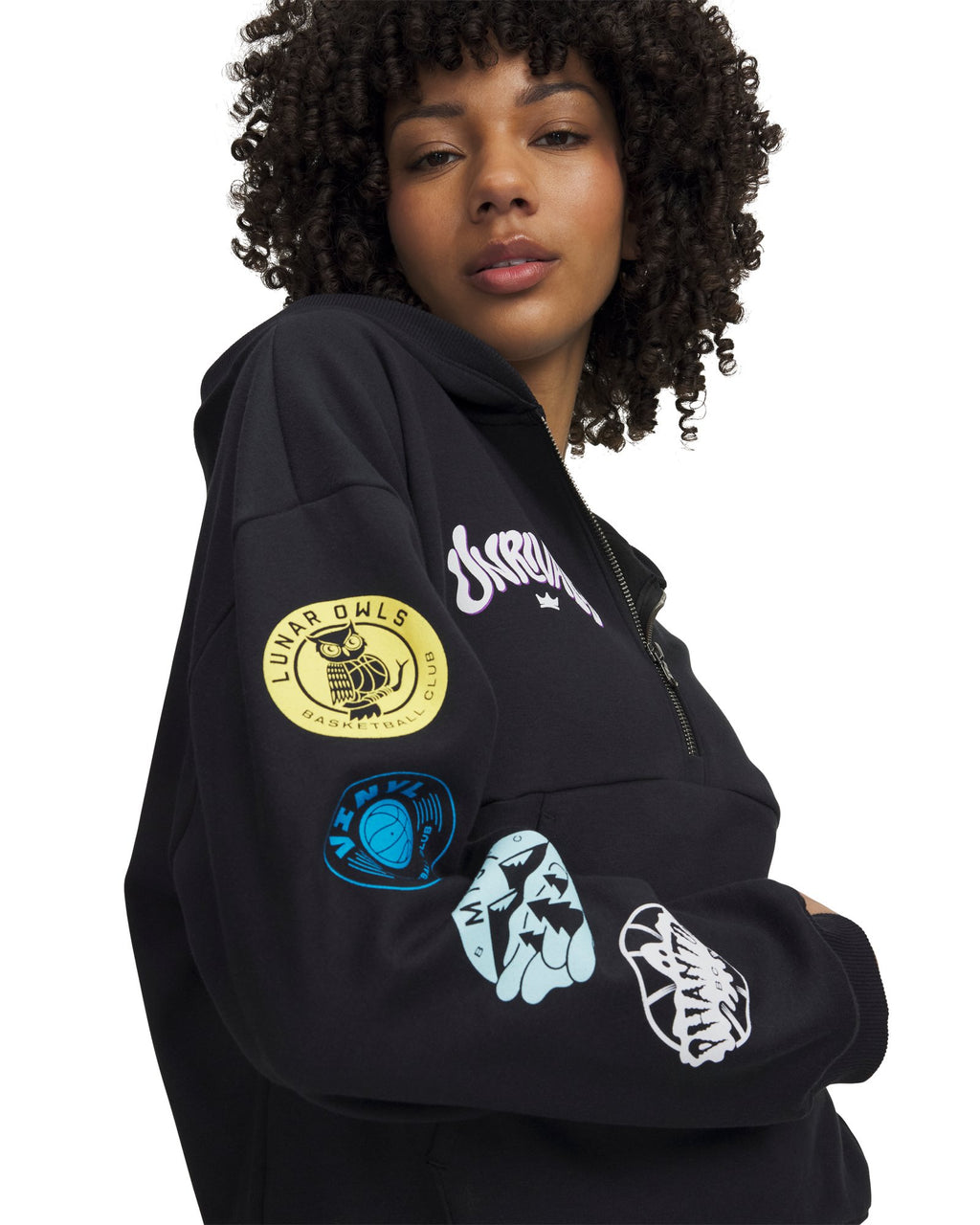 UA x R21 x Unrivaled Logos Women's ½ Zip Hoodie - Black