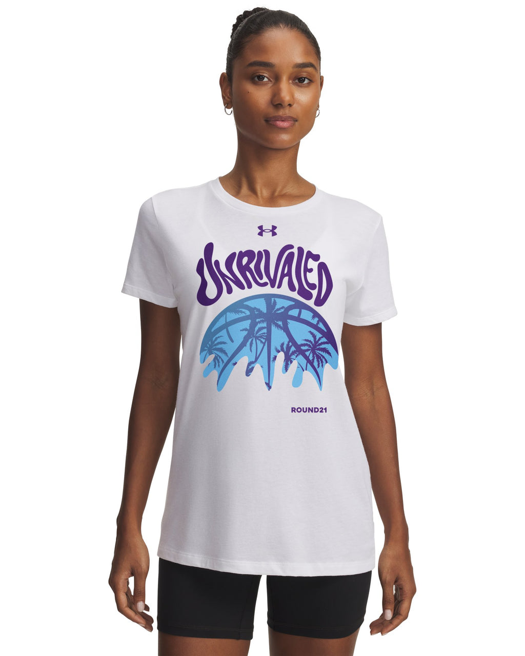 UA x R21 x Unrivaled Women's Short Sleeve - White