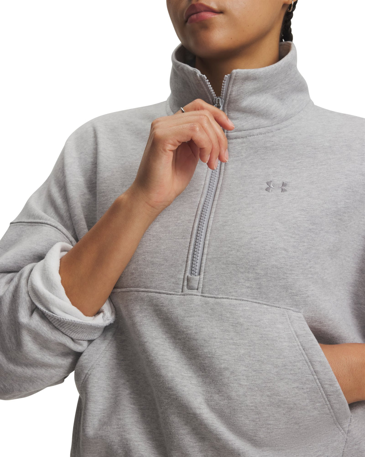 UA Icon Fleece Women's  ½ Zip - Gray