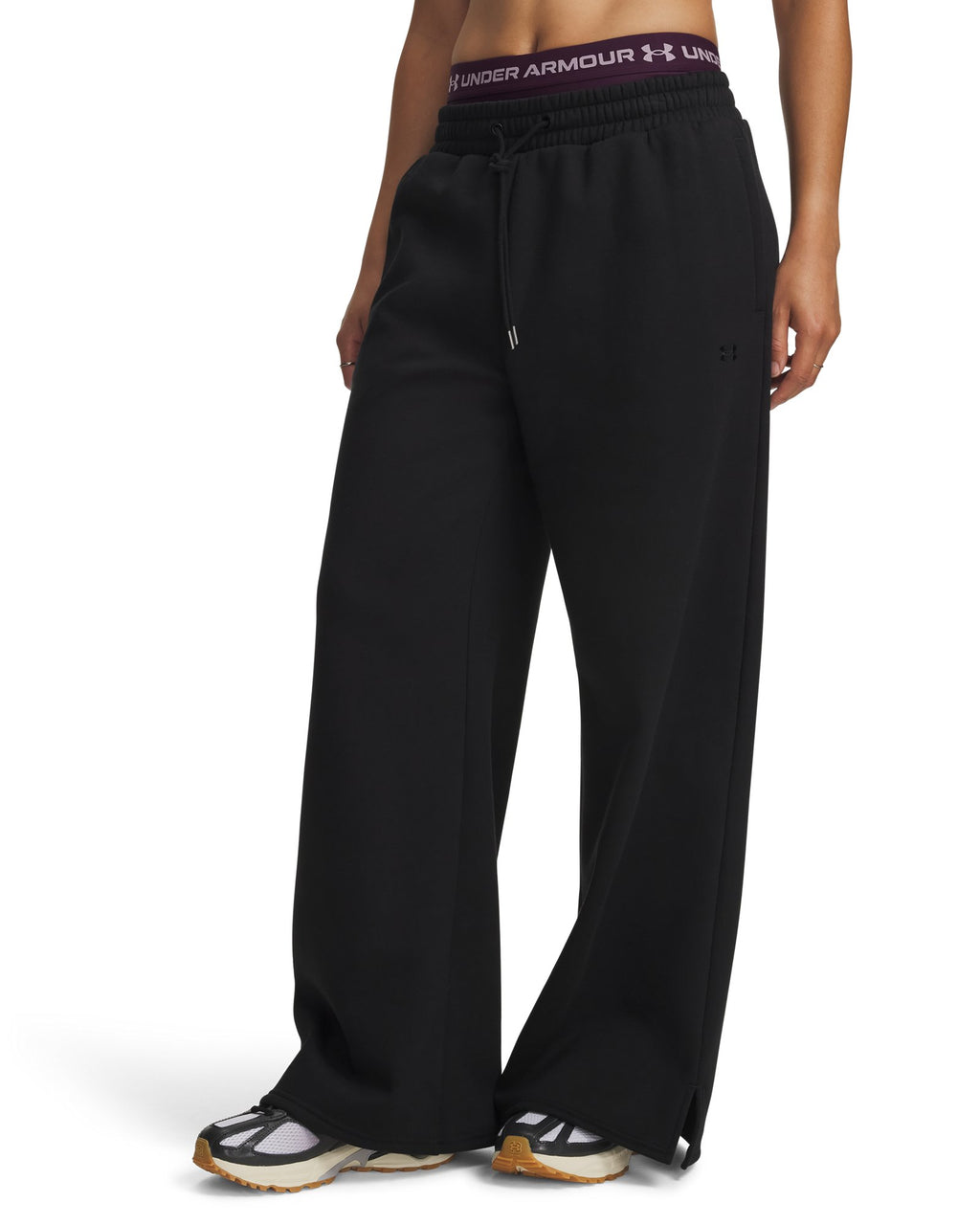 UA Icon Fleece Women's Wide Leg Pants - Black