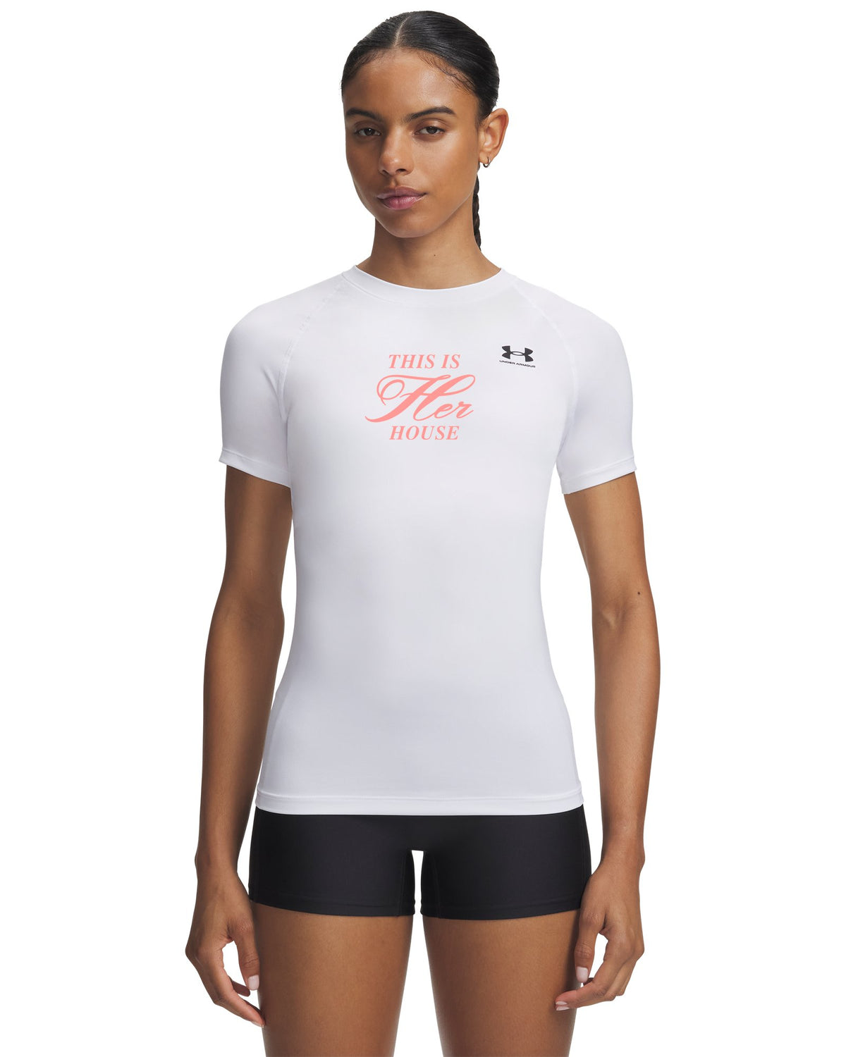 HeatGear® Graphic Women's Compression Short Sleeve - White