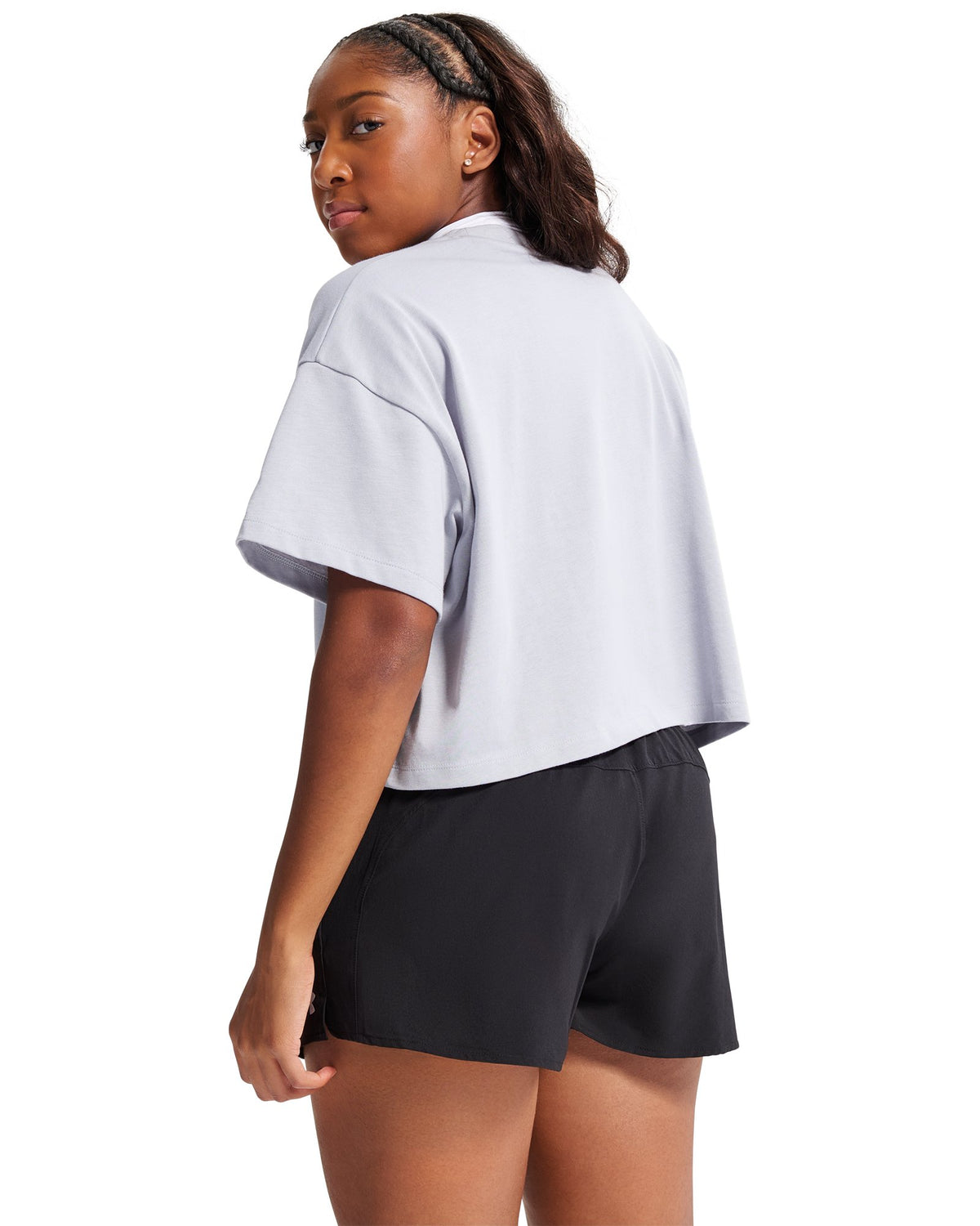 UA x P-Star Performance Women's Oversized Crop T-Shirt - Gray
