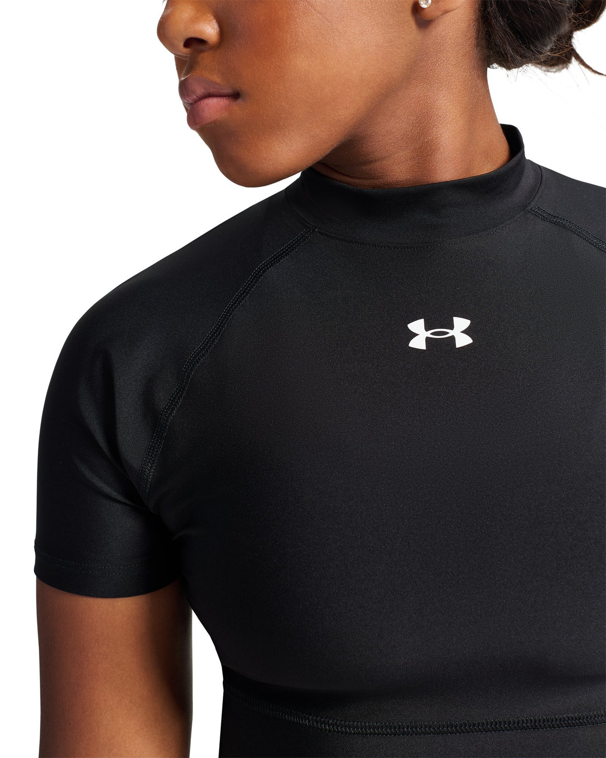 UA x P-Star Performance HeatGear® Women's Crop Mock Short Sleeve - Black