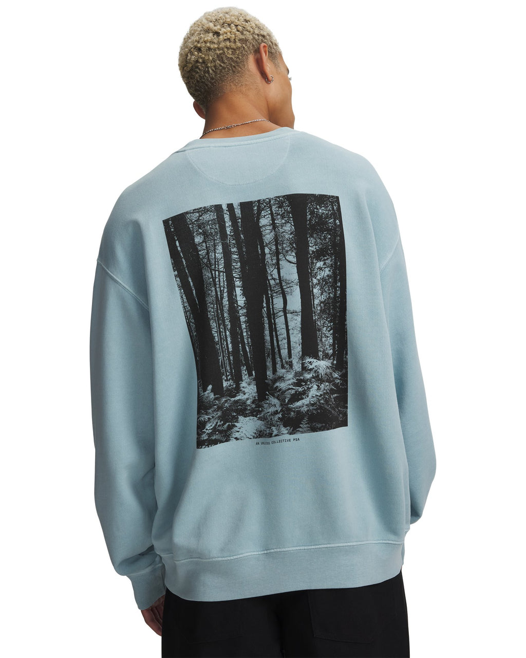 UNLESS Let's Be Friends Graphic Unisex Crew Sweatshirt - Blue