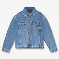 Womens Archive Insulated Denim Jacket TBL Harbour Blue Marble Wash HERO