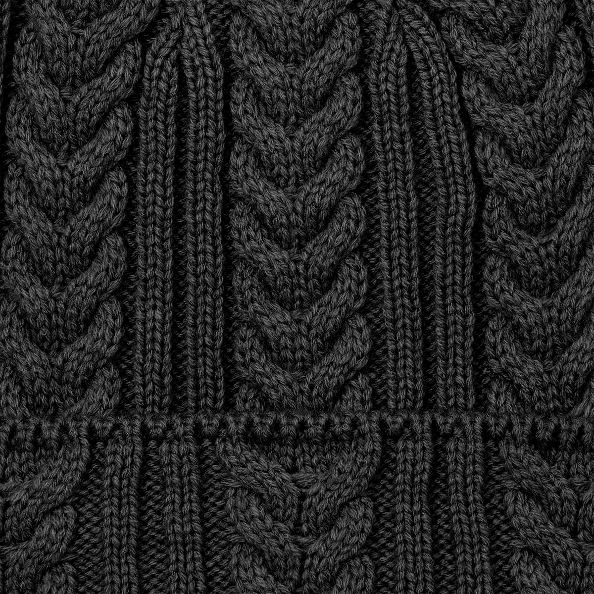 Womens Cable Beanie TBL Black ALT2