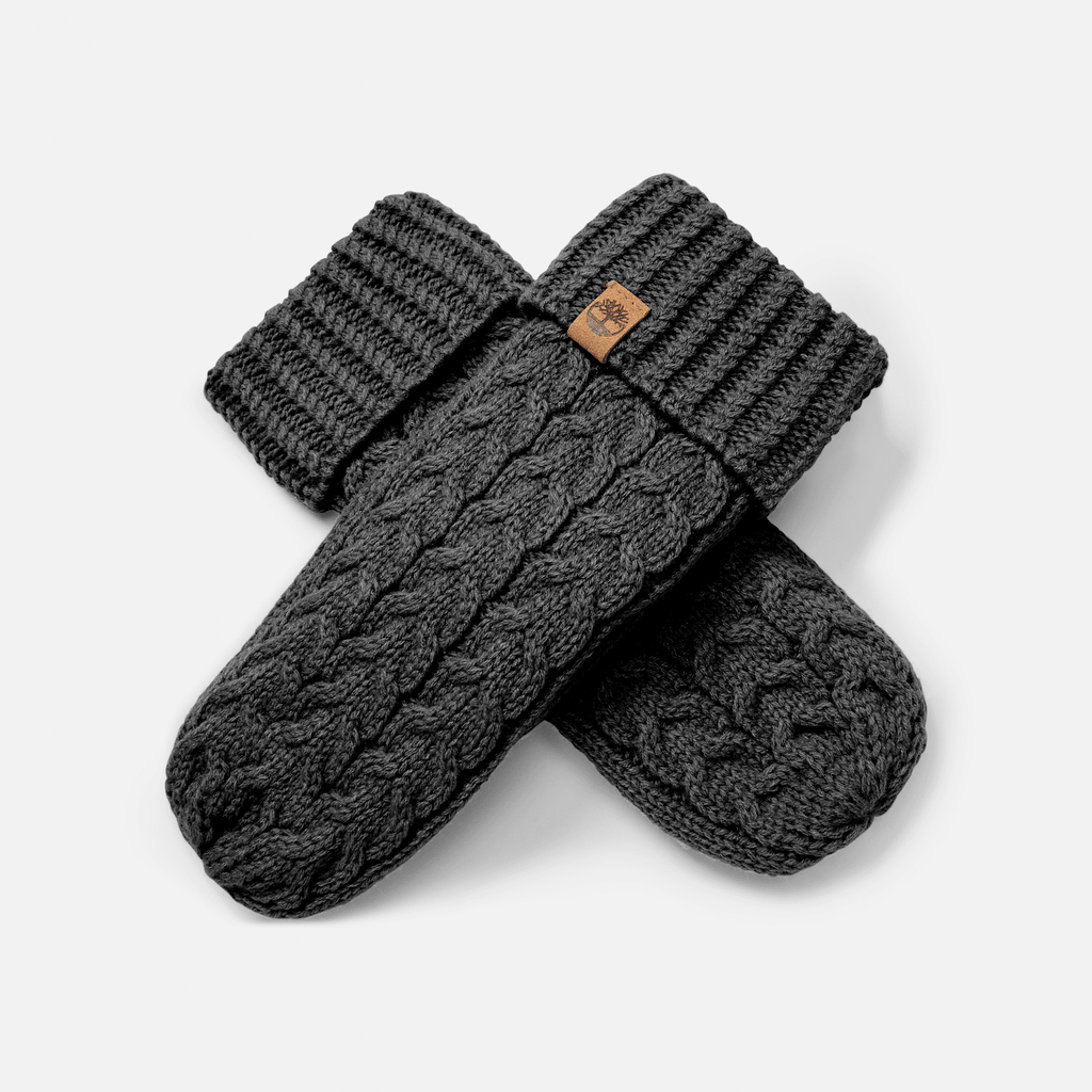 Womens Cable Mitten TBL Black ALT1