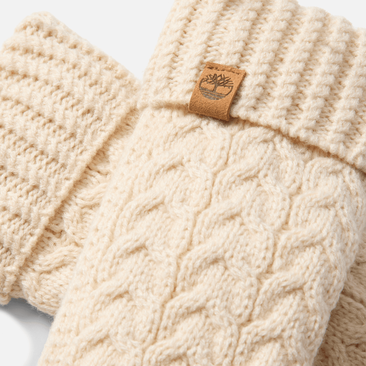 Womens Cable Mitten TBL White Smoke ALT1