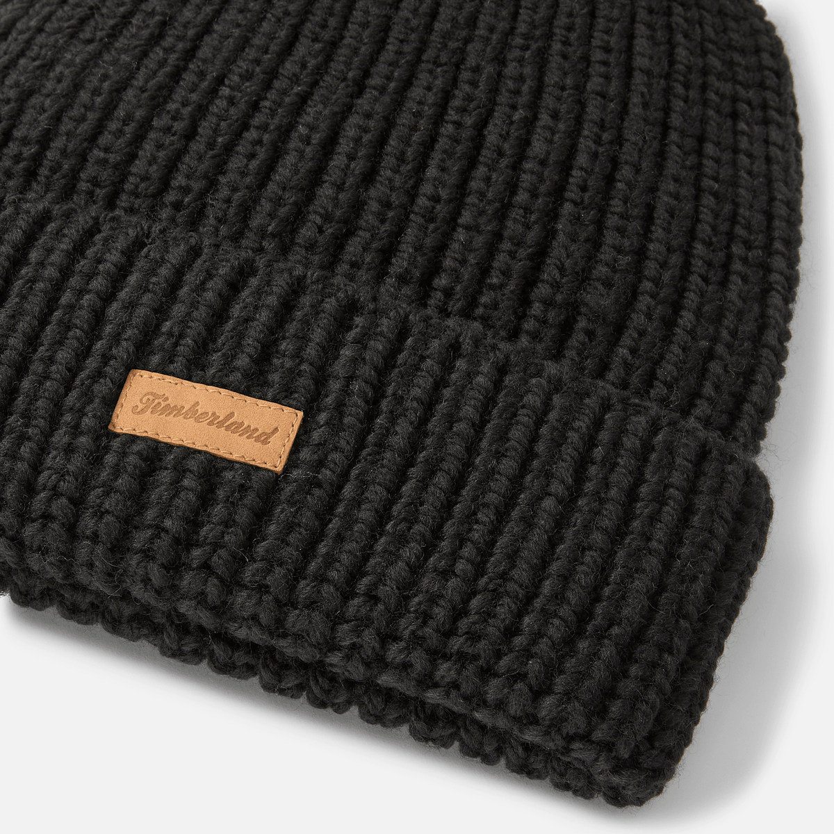 Womens Chunky Knit Pom Beanie TBL Black ALT1