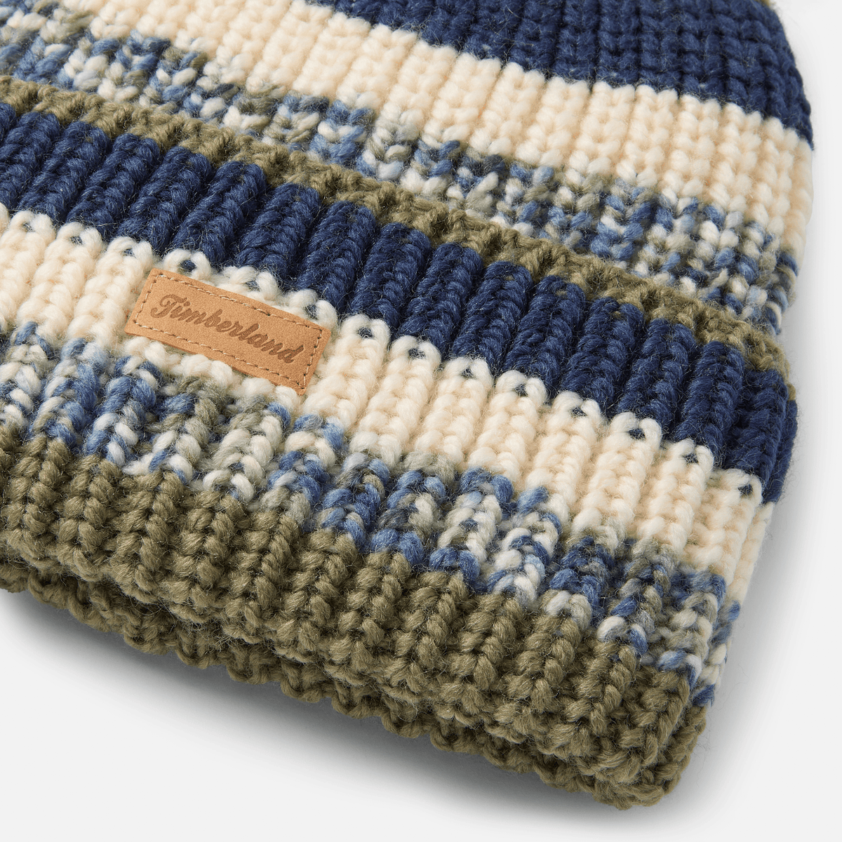 Womens Chunky Knit Pom Beanie TBL Deep Lichen Green ALT1