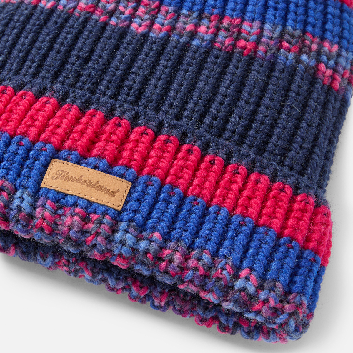 Womens Chunky Knit Pom Beanie TBL Bright Blue ALT1