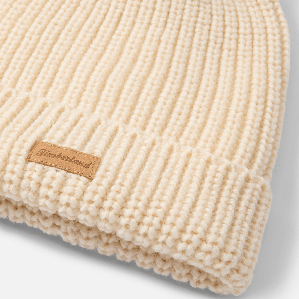Womens Chunky Knit Pom Beanie TBL White Smoke ALT1