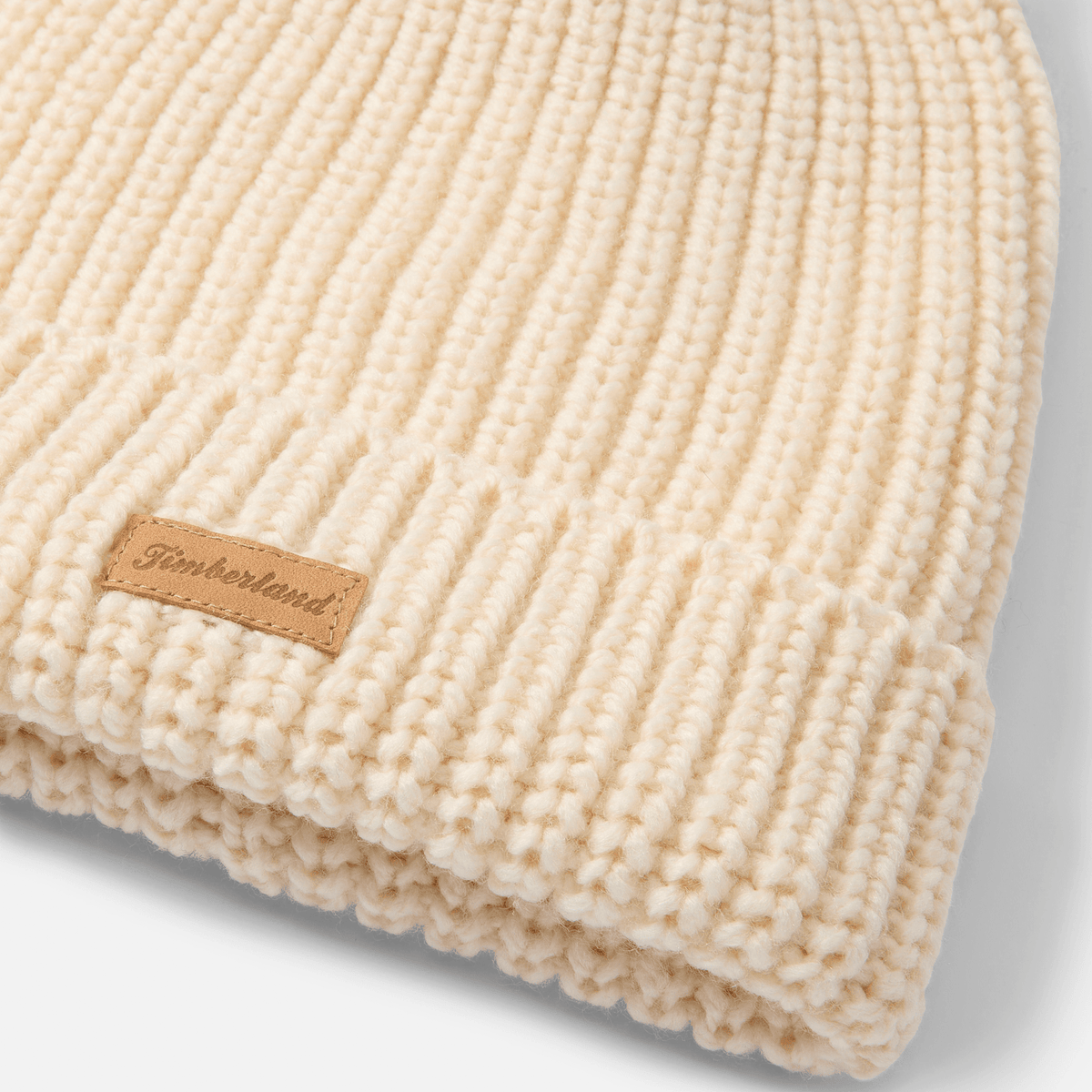 Womens Chunky Knit Pom Beanie TBL White Smoke ALT1