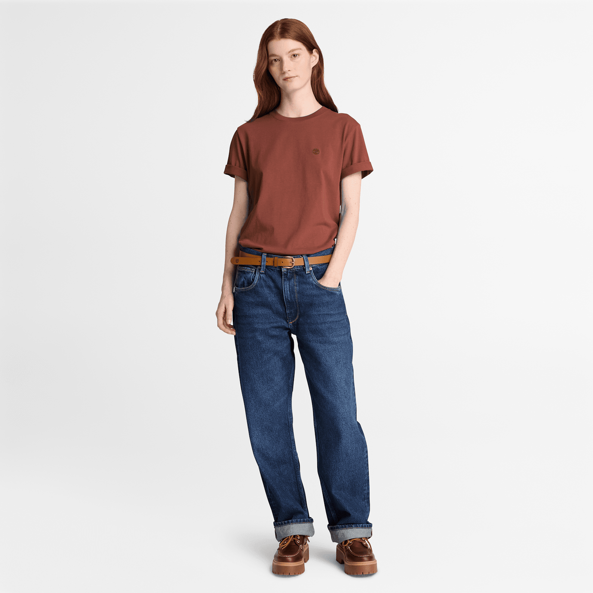Womens Crafted Crew ShortSleeve TShirt TBL Brown ALT2