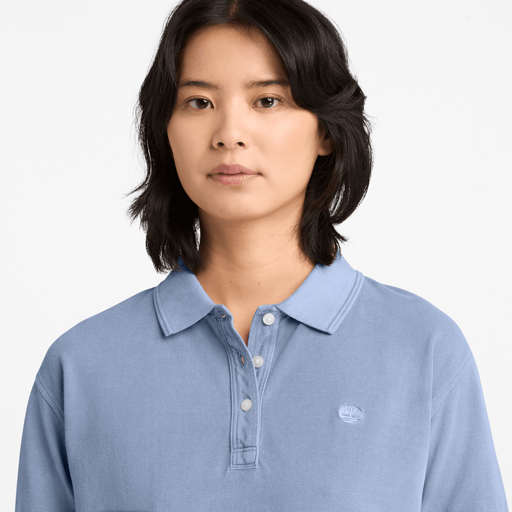Womens Garment Dyed ShortSleeve Pique Polo TBL Stone Wash ALT3
