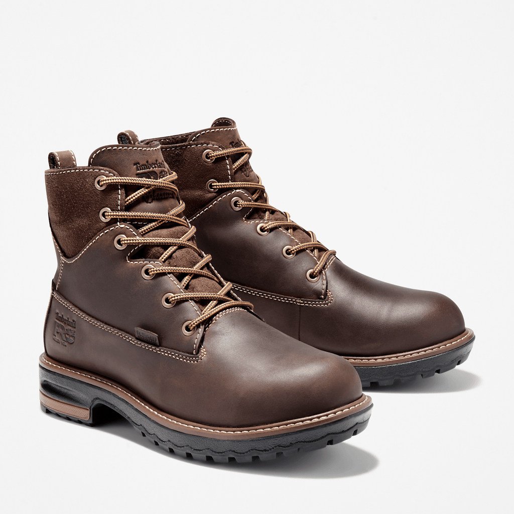 Womens Hightower 6 Alloy Toe Waterproof Work Boot TBL Coffee Brown ALT4