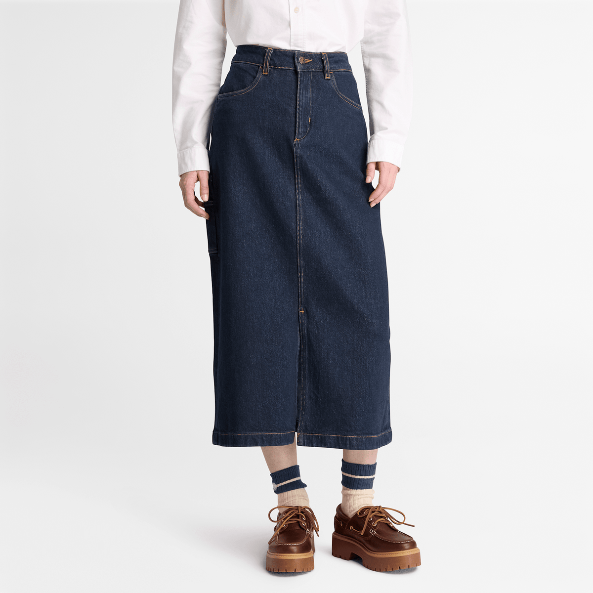 Womens Long Denim Skirt TBL Rinse ALT1