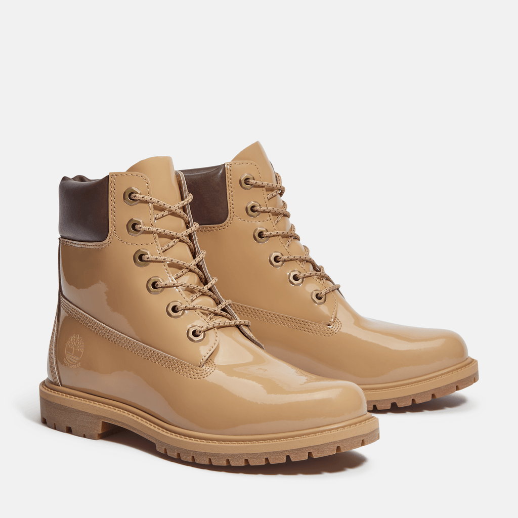 Womens Patent Leather Premium 6Inch Waterproof Boot TBL Wheat Patent Leather ALT4